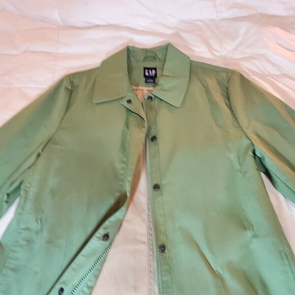 NWOT - GAP Apple Green Raincoat - Long Lightweight - Picture 4 of 10